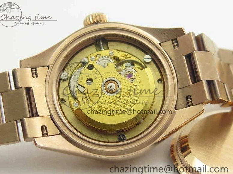 MiroTime 0210 Flexible DateJust 28mm RG BP Maker Best Edition Ice Blue Diam Dial Fluted Bezel On RG Bracelet ETA 3444